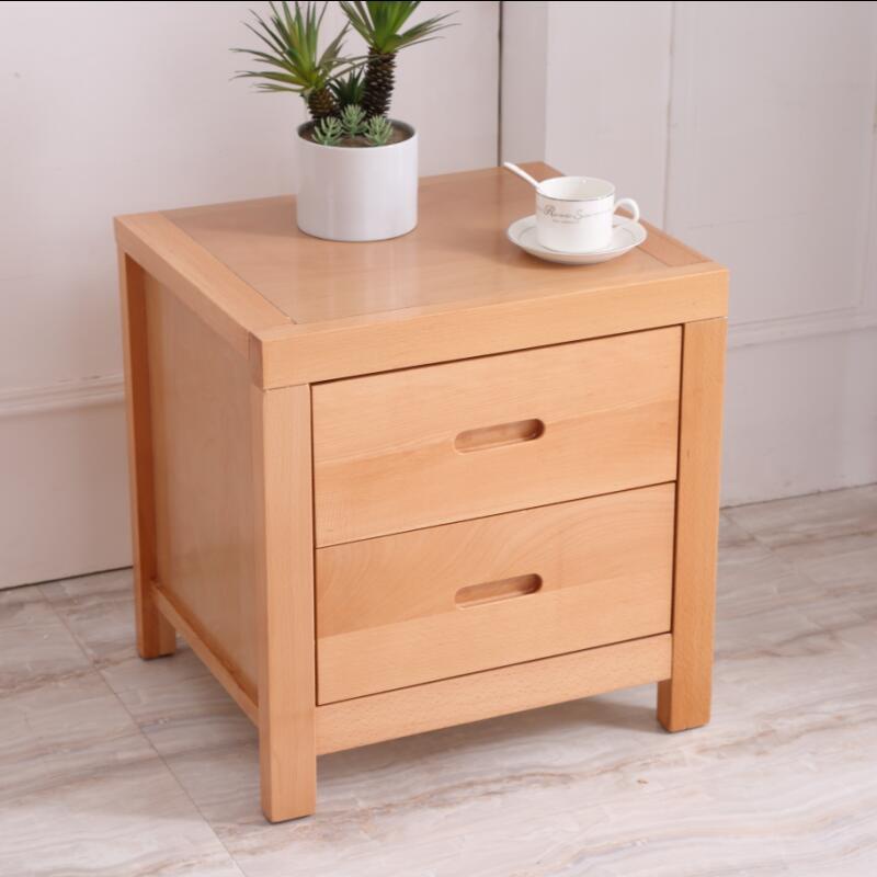 Beech Bedside Table Simple Solid Wood Bedside Table Log Drawer Bedside Table Whole