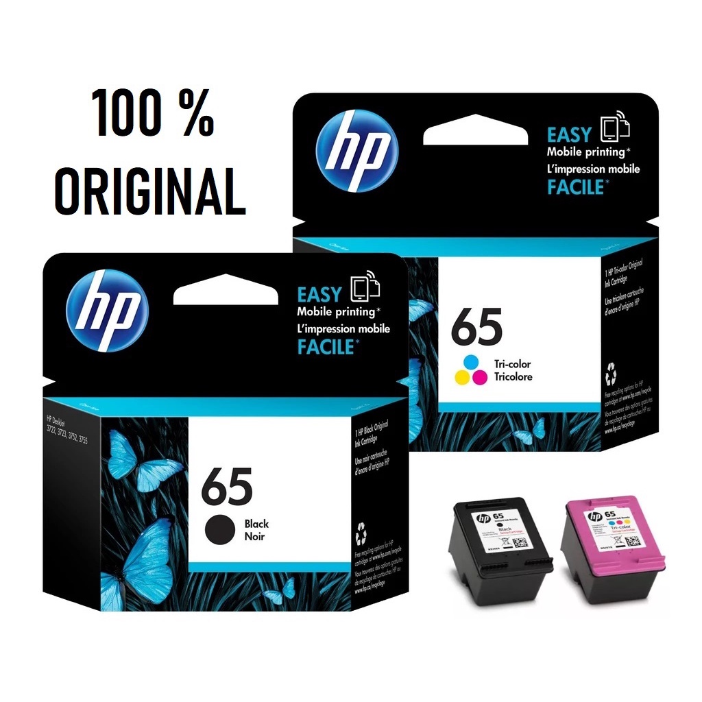 HP 65 (Genuine) Black /Tri-Color Original Ink Cartridge (READY STOCK ...