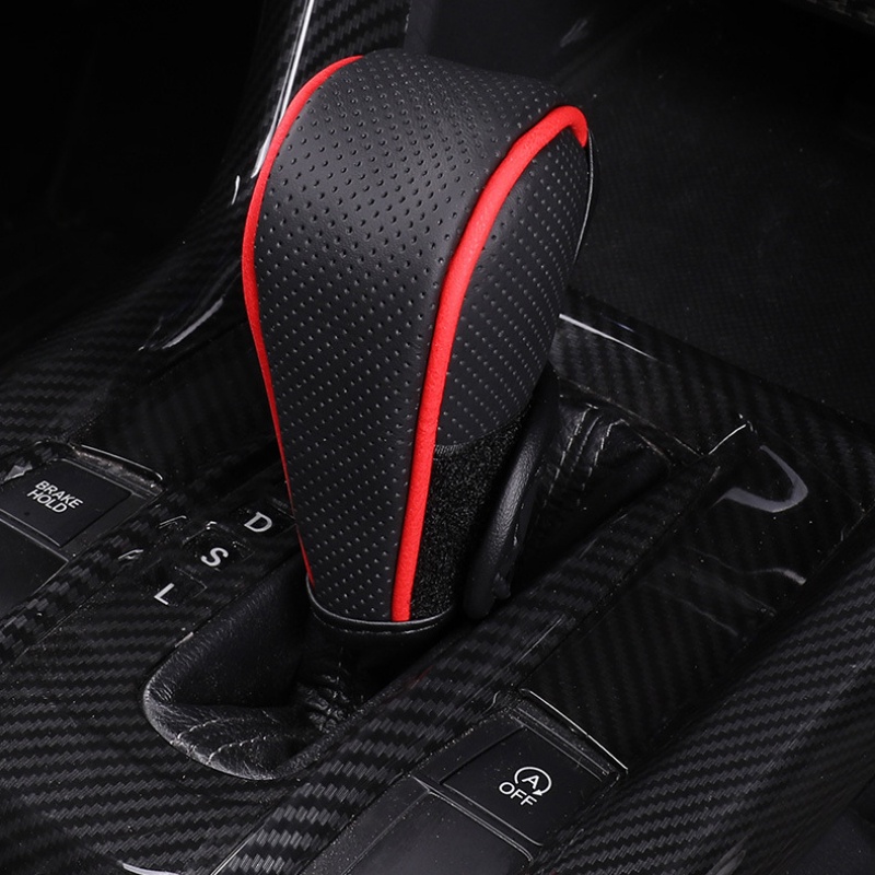 Car PU Leather Gear Shift Knob Cover Gear Shift Non-Slip Grip Handle ...