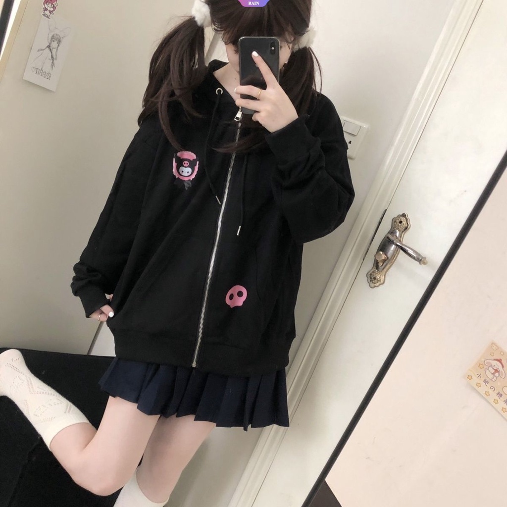 Sanrio Cinnamoroll Kuromi My Melody Pom Pom Purin Women Hoodie Coat Y2k ...