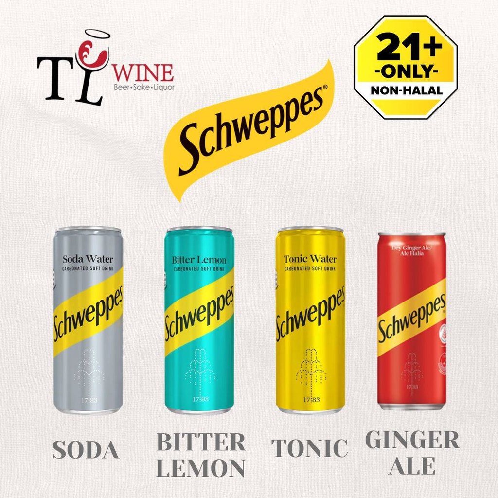 TL WINE Schweppes Tonic / Soda / Ginger Ale / Bitter Lemon mixers ...