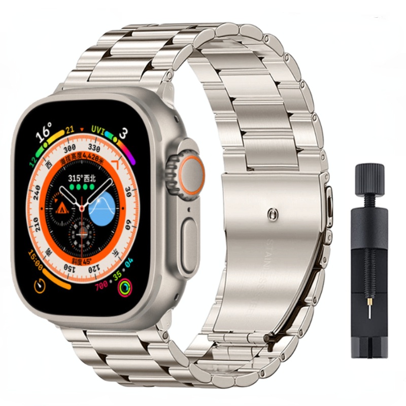 Luxury Business Stainless Steel Metal Watch Band for iwatch Ultra 49mm  45mm 41mm Stainless Steel Smart Watch Wristband for iwatch SE