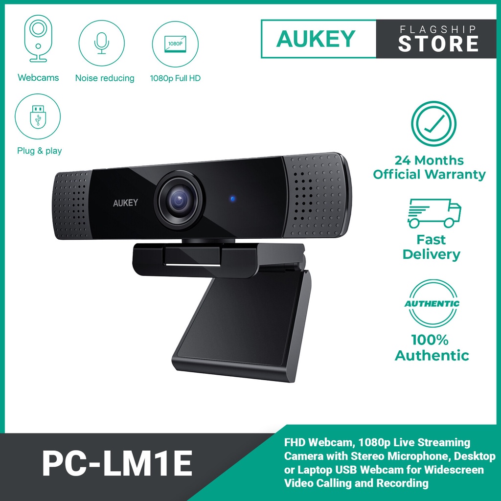 AUKEY PCLM1E FHD cam, 1080p Live Streaming Camera with Stereo