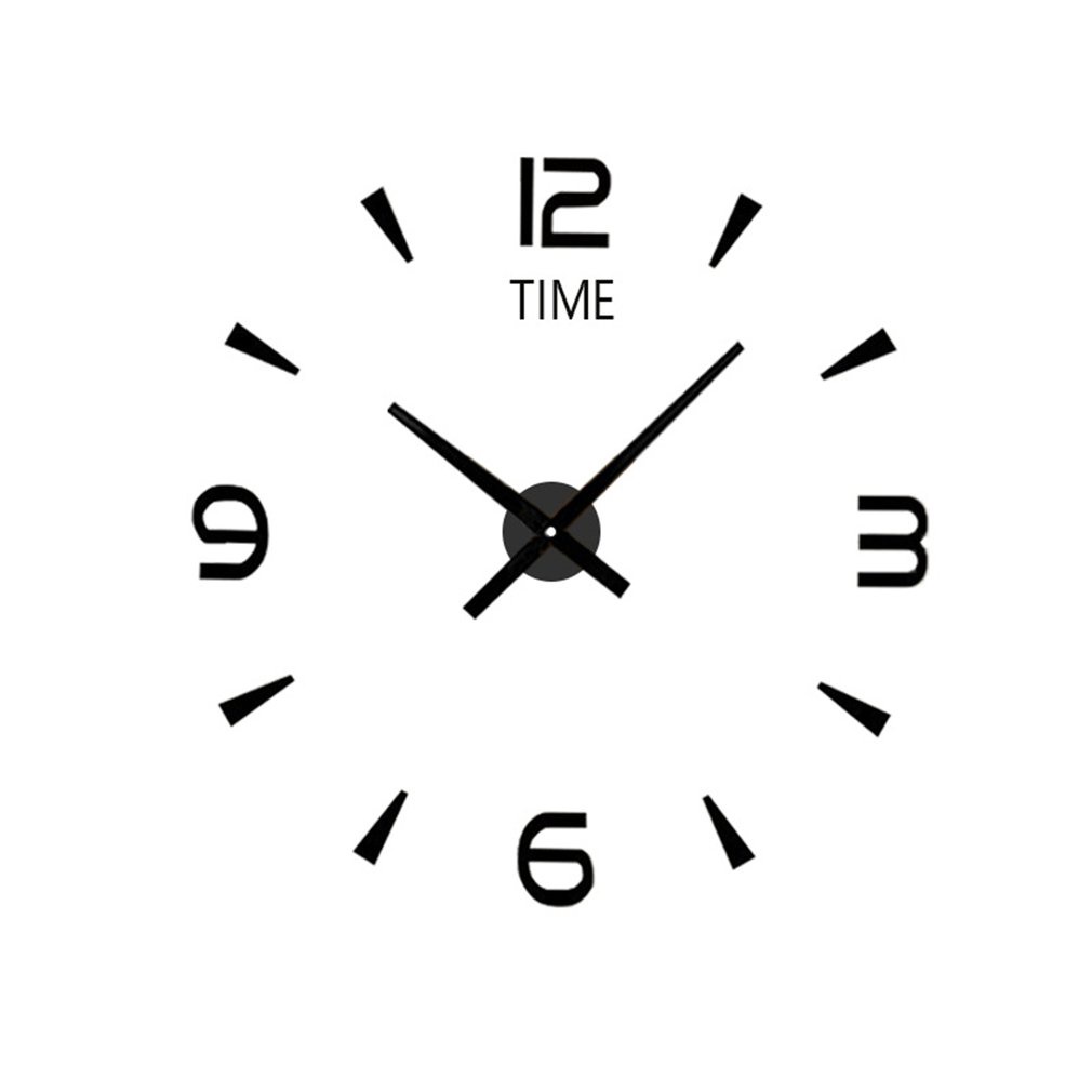 Wall Clock Modern Large 3D Wall Clock Mirror Surface Adhesive Large DIY