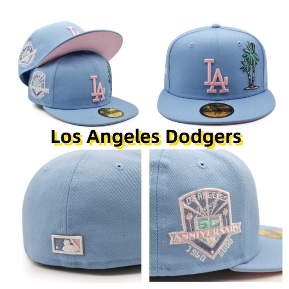 Los Angeles Dodgers Cotton Candy Pink Brim New Era Fitted Hat