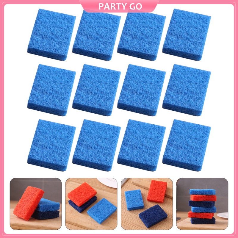 12 Pcs Power Scrubber Dish Wash Sponge Non Scratch Scouring Pad