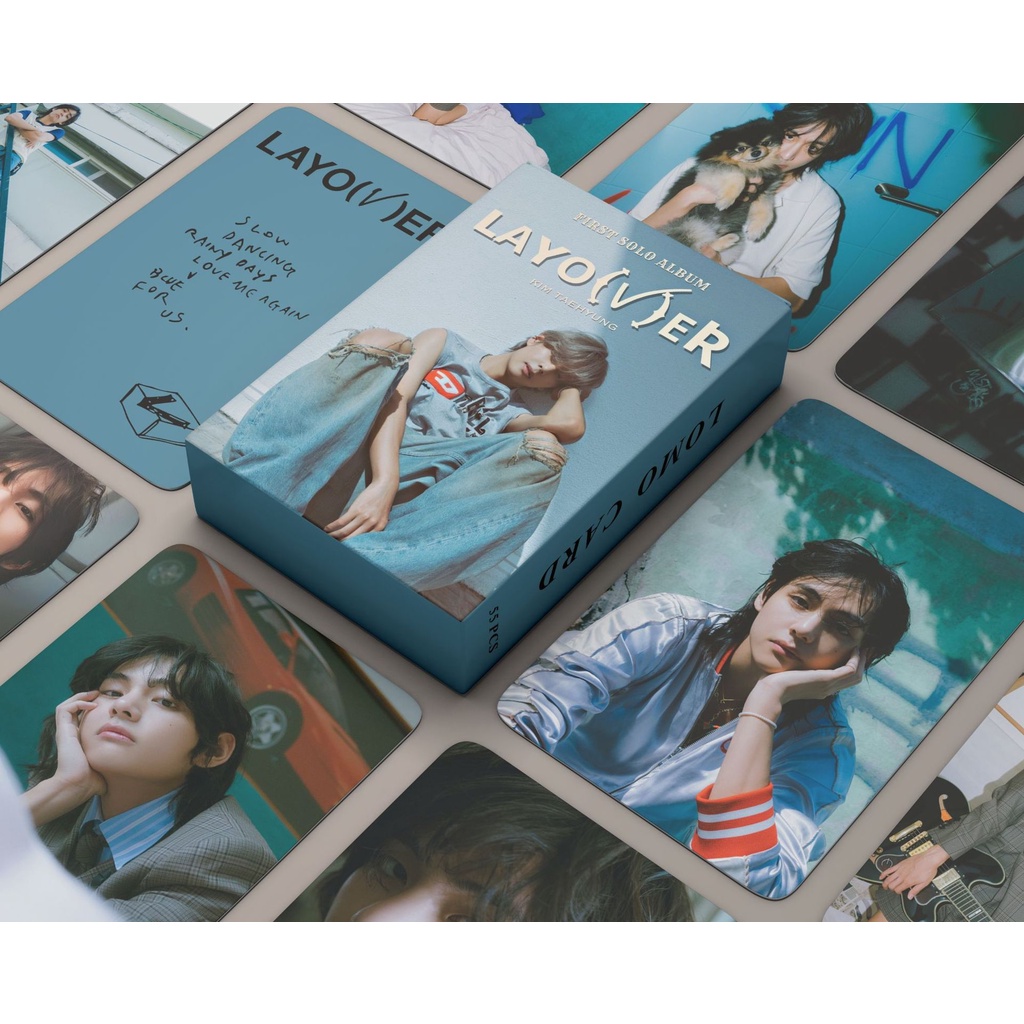 55pcs/box V Layover 2023 Solo Album Photocards Kim Tae Hyung Lomo Cards