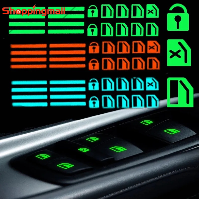 Universal Car Inner Window Button Luminous Stickers/ Lifter Switch ...