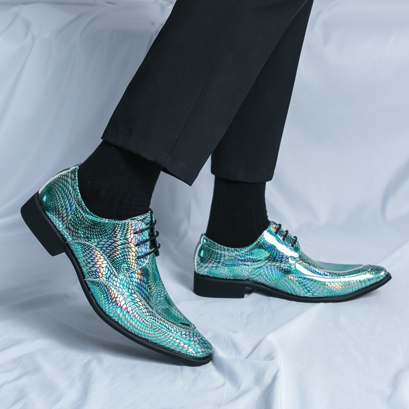 Man Business Shoes raya Party Career Lace up Pointed Toe Green Office ...