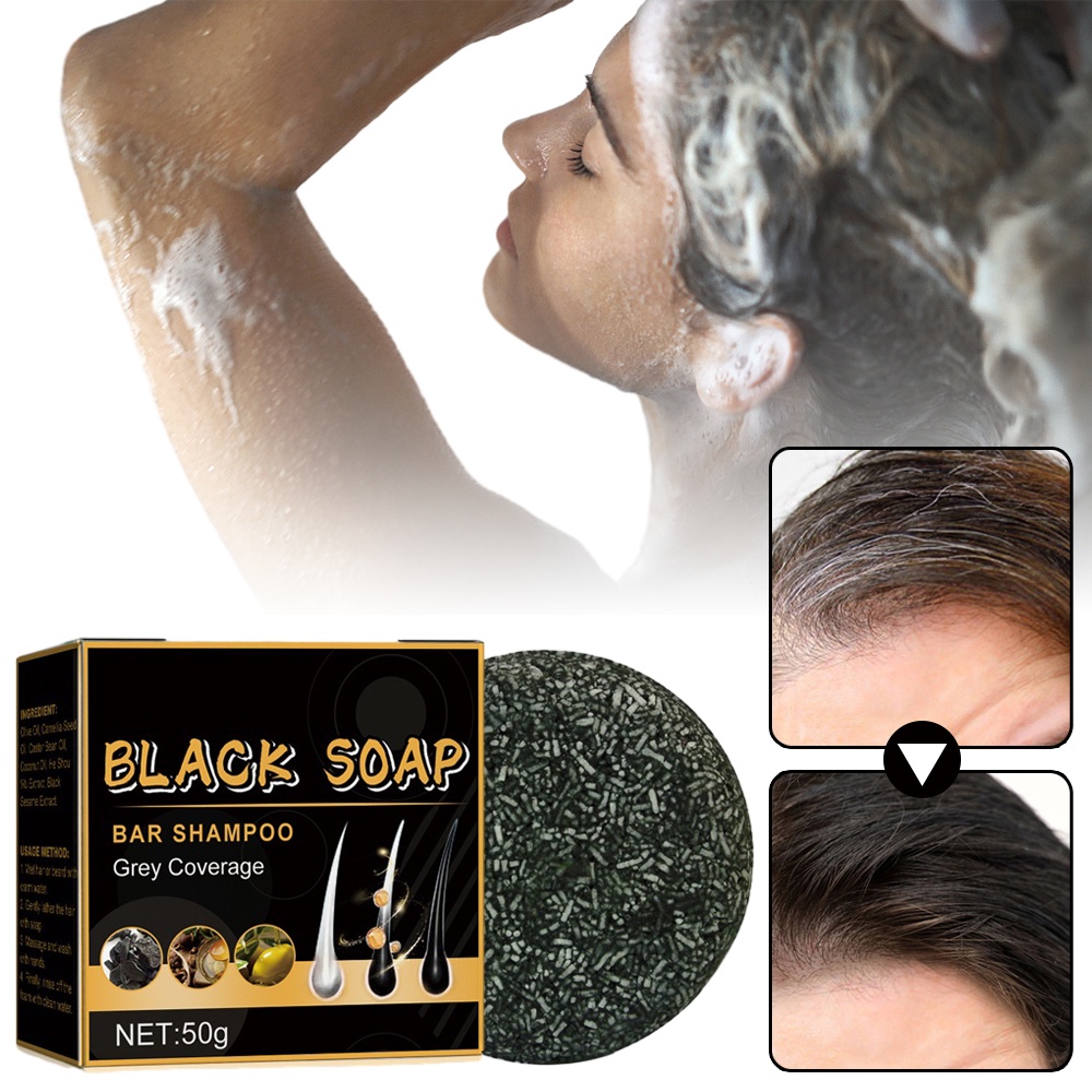 Hair Washing Soap Polygonum Soap Darkening Shampoo Bar for Gray Hair