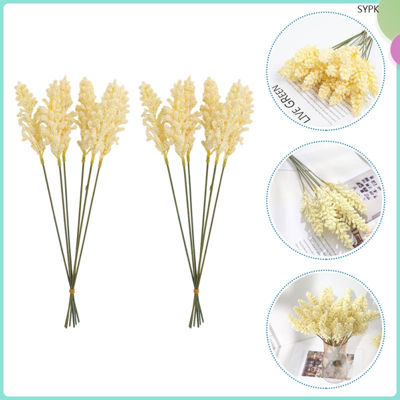 Wheat Dried Stalks Flowers Grain Wreath Filler Vase Plants Fake ...