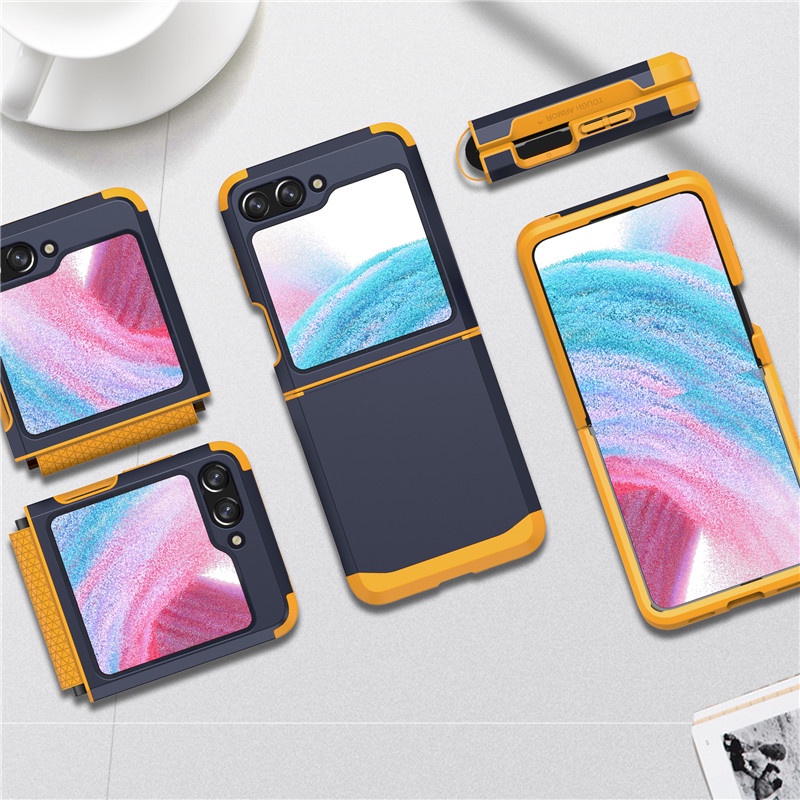 2 In 1 Heavy Duty Armor Phone Casing Samsung Z Flip 5 Z Flip 4 Hinge ...