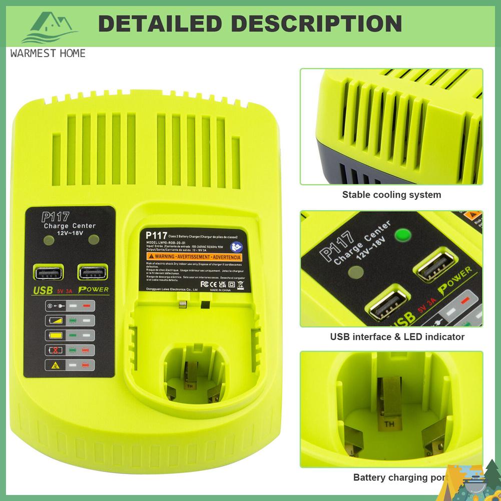 Ryobi p100 18v battery charger hotsell