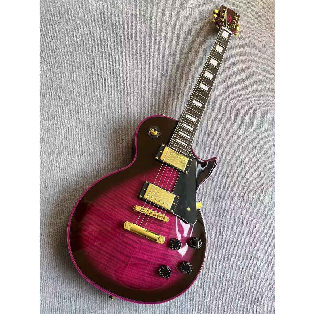 Original Gibson Les Paul Custom Purple Electric Guitar Flame Maple Top
