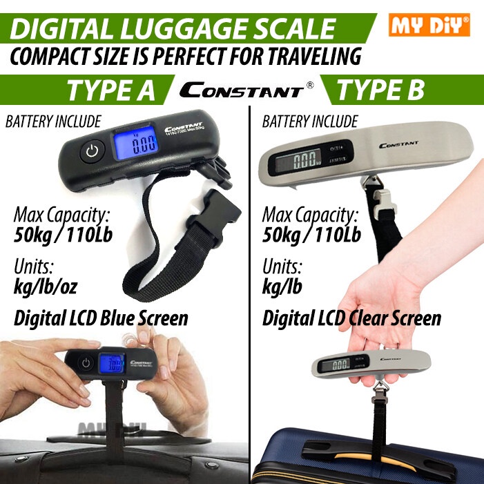 MYDIYHOMEDEPOT CONSTANT 50kg Electronic Luggage Scale / Portable Mini