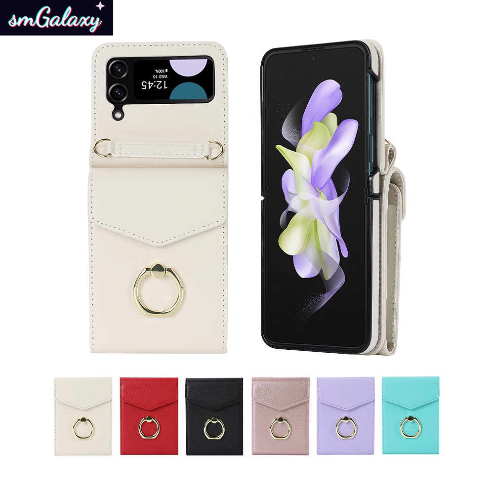 Crossbody Bag Wallet Case For Samsung Galaxy Z Flip 5 4 3, With Long