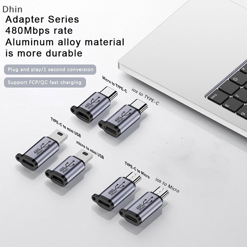 [Dhin] Usb-C To Micro USB Mini USB Adapter Type-C Female To Micro Usb ...