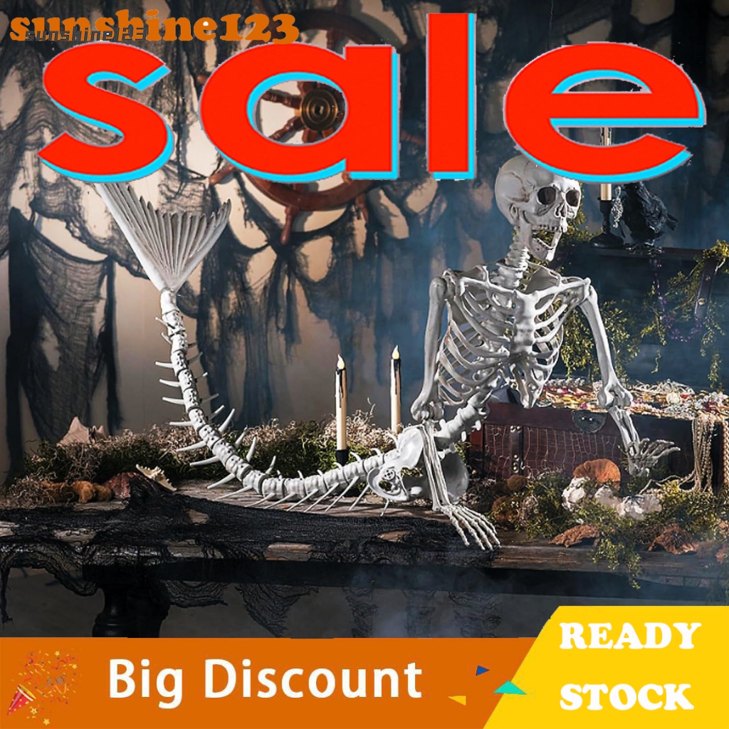 Halloween Mermaid Skeleton Decoration Realistic Mermaid Skeleton Prop ...