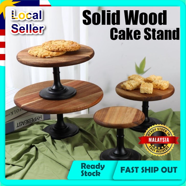 Round Acacia Wood Cake Stand For Wedding, Wooden Serving Platter For Appetizers And Desserts 1275 In 181061416232714254 - View #6