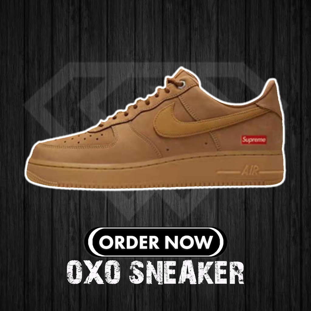 Supreme x Nike Air Force 1 low flax AF1 Supreme Joint name wheat