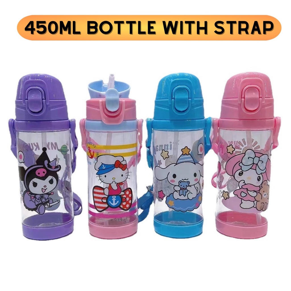 450ml Sanrio Kuromi Kitty Melody Cinnamoroll Kids Water Bottle with ...