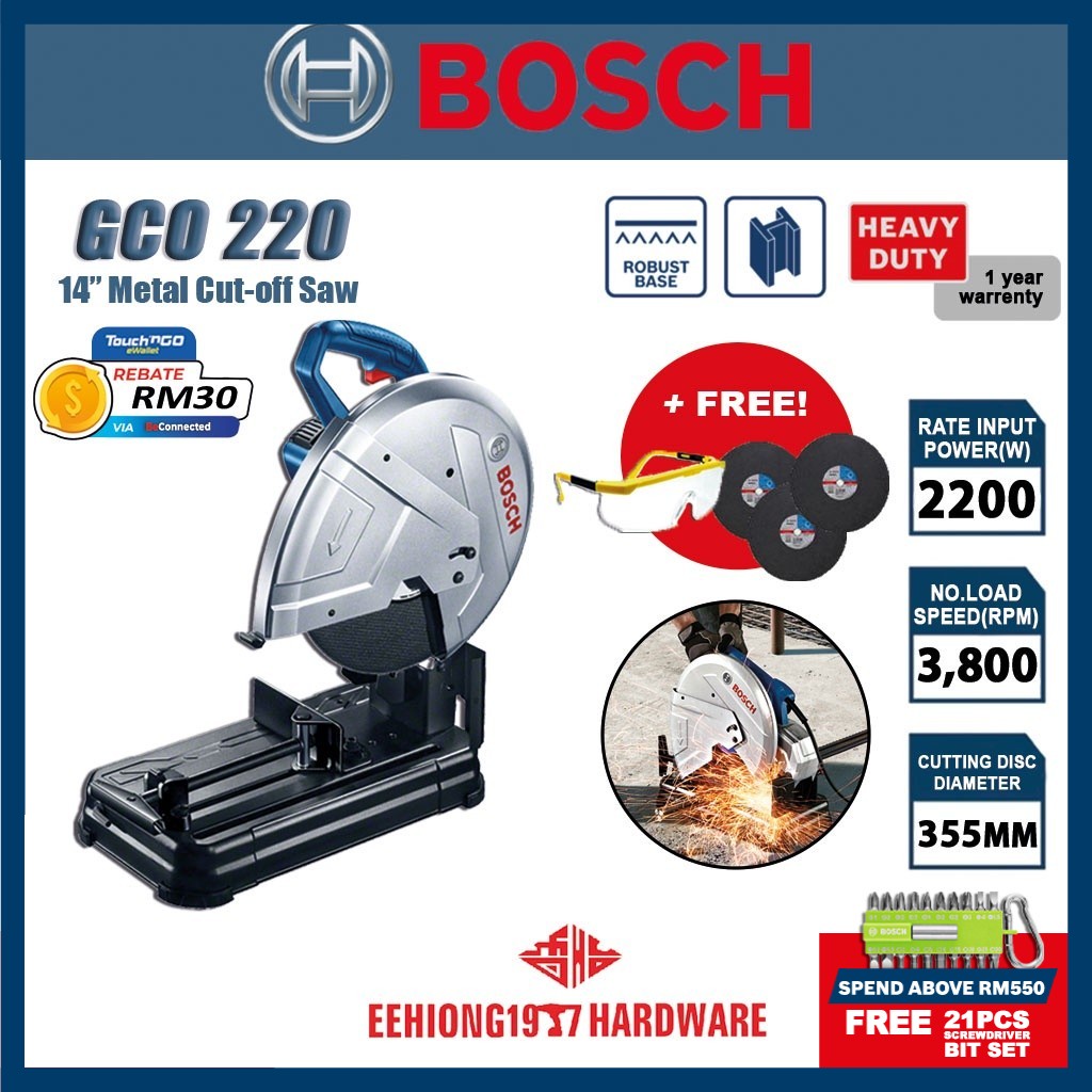 BOSCH GCO 220 Professional Metal CutOff Saw With Hex Key + Saw Blade