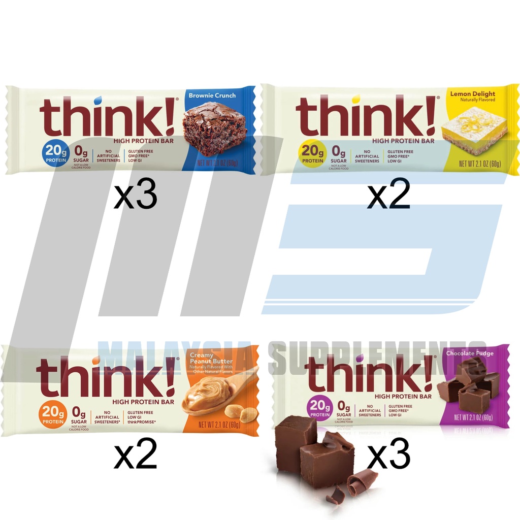 Optimum Nutrition Think! High Protein Bar [10 Bars] Snack, Gluten Free