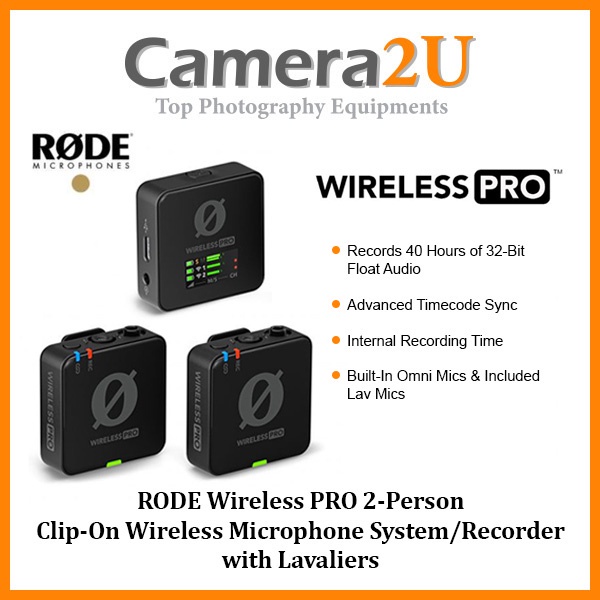 RODE Wireless PRO 2-Person Clip-On Wireless Microphone System/Recorder ...