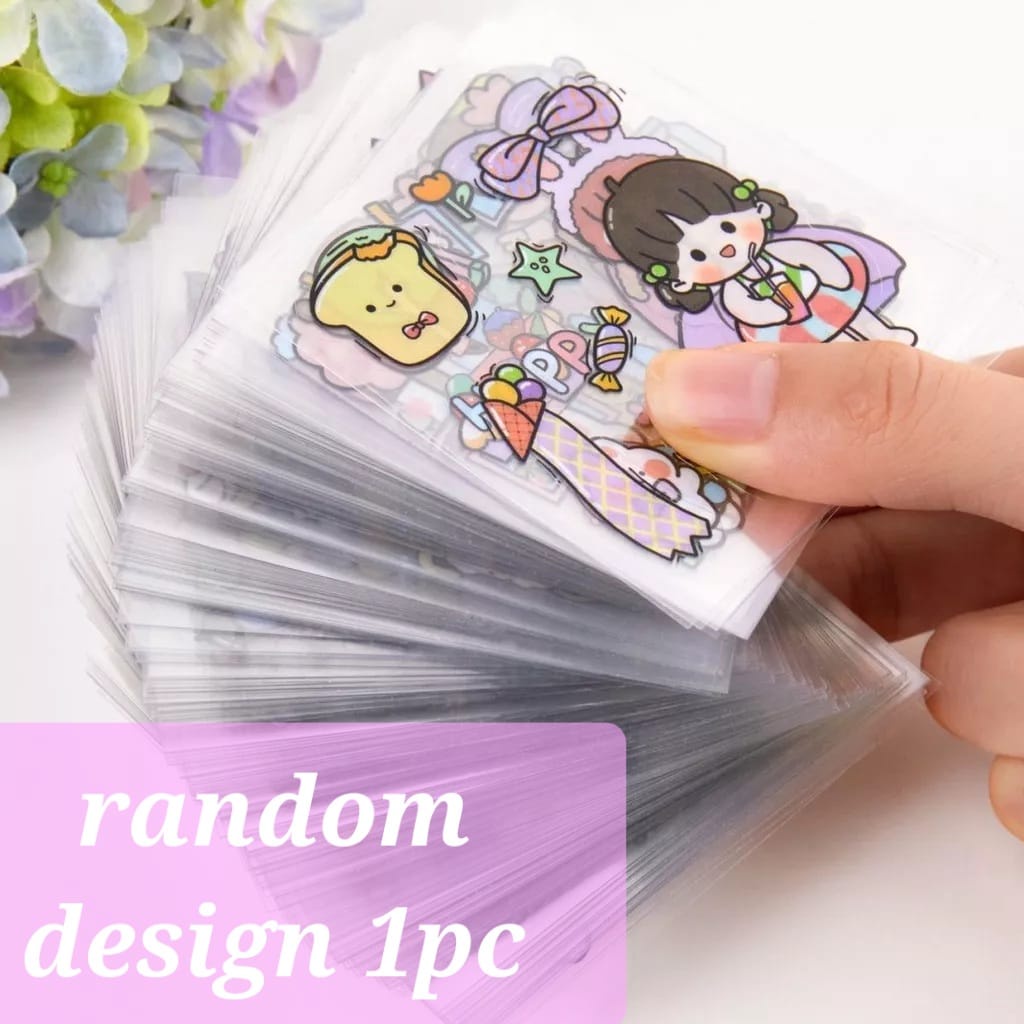 1pc Cute sticker Gift Random 1 sheet 1 Keping PVC Cute Stickers