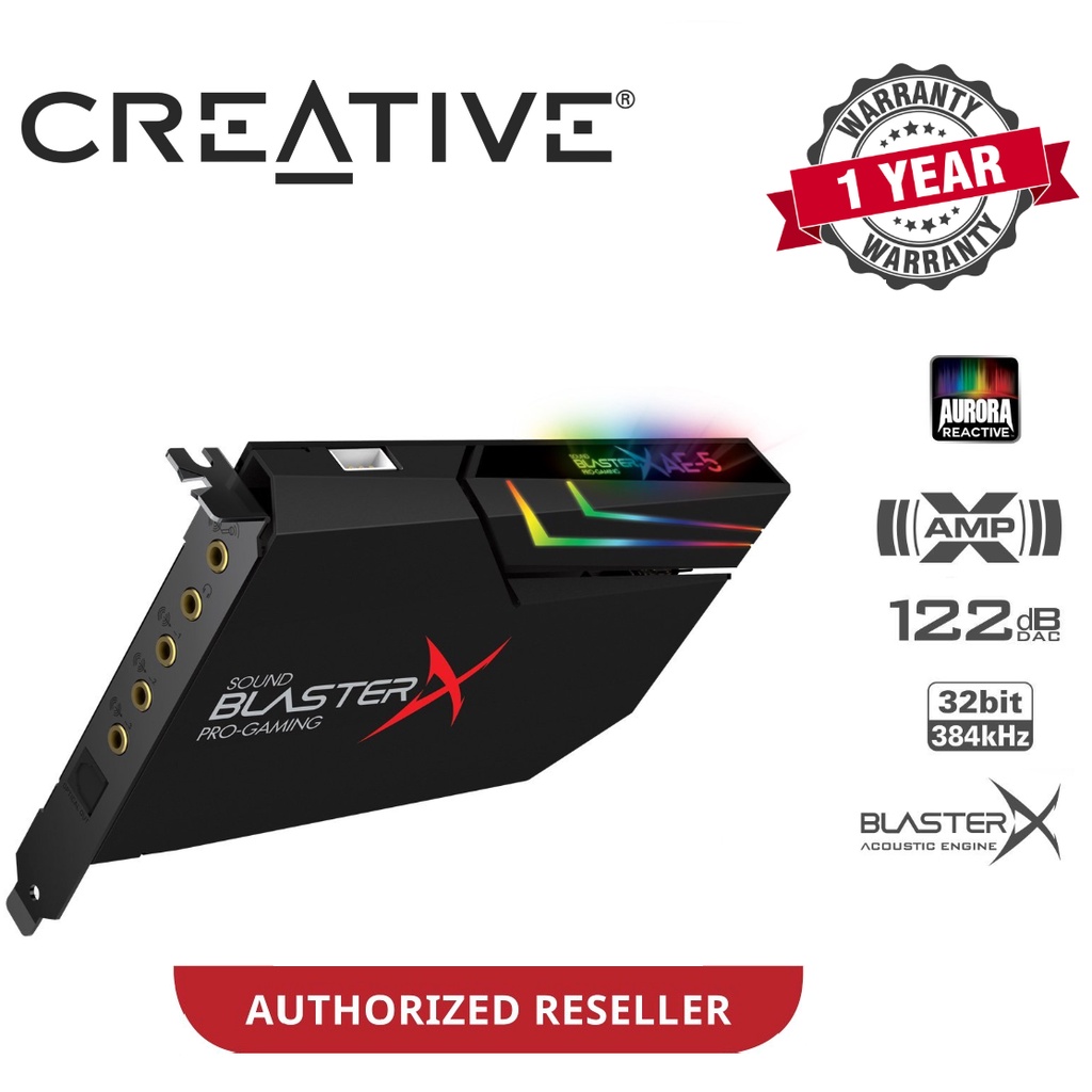 Creative Sound BlasterX AE-5 Plus Hi-Revolution RGB PCIe Gaming Sound ...