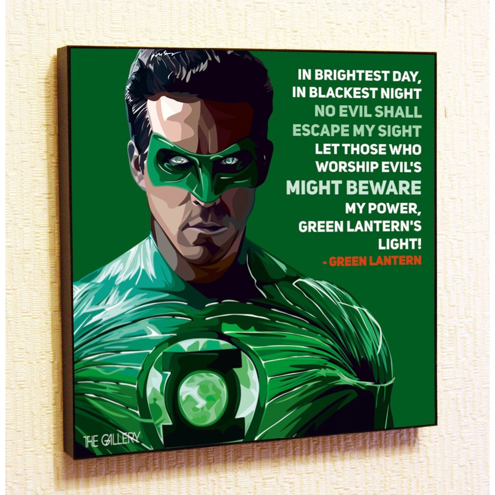 Green Lantern Marvel DC Comics Super Hero Motivational Quotes Wall