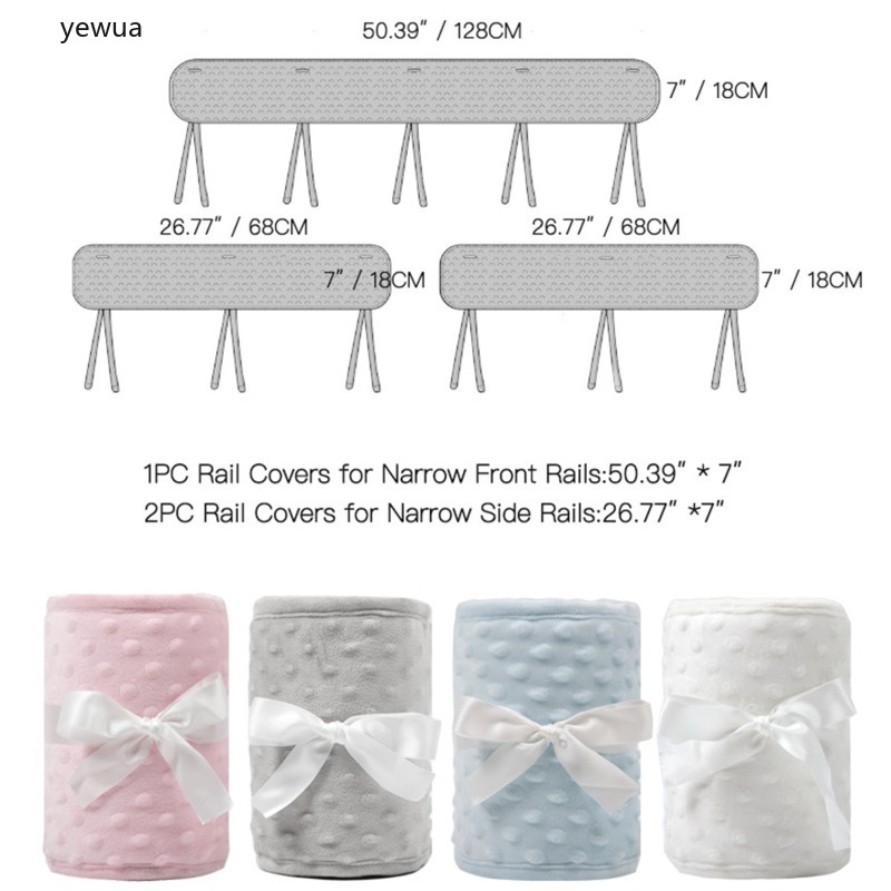 Cot rail cover, wraparound rail cover 3piece set (one set) Antibump