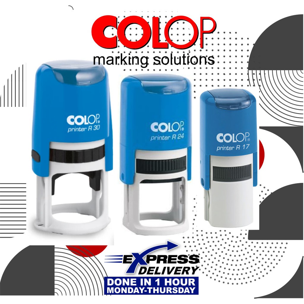Rubber Stamp Colop R17|R24|R30 Cop Siap 1Jam (HURUF BESAR | INK BIRU ...