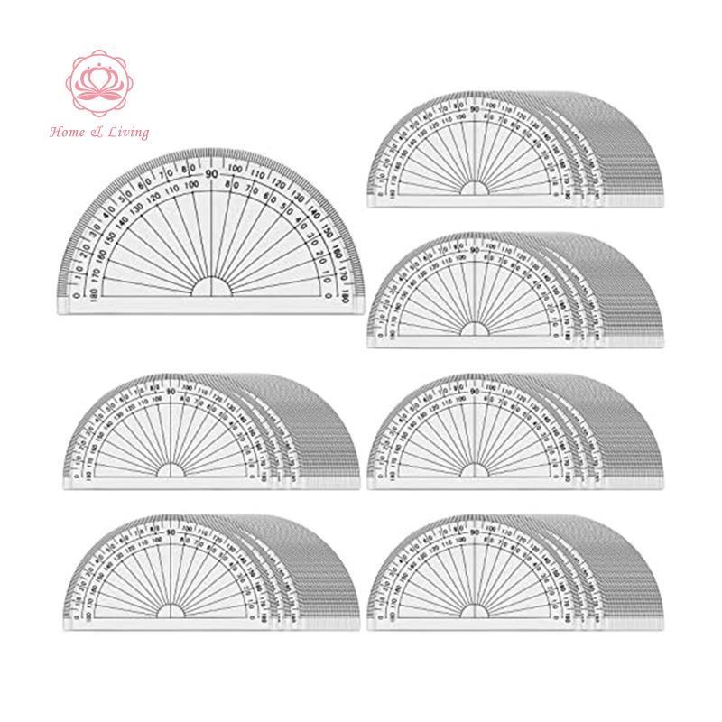 100 Piece Plastic Protractor 180 Degrees Protractors Bulk for Classroom