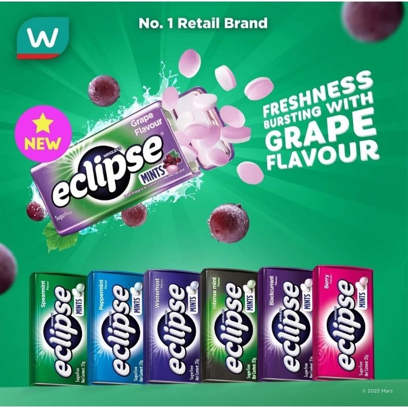 Wrigleys Eclipse Mint Sugar Free Spearmint/Blackcurrant/Winterfrost