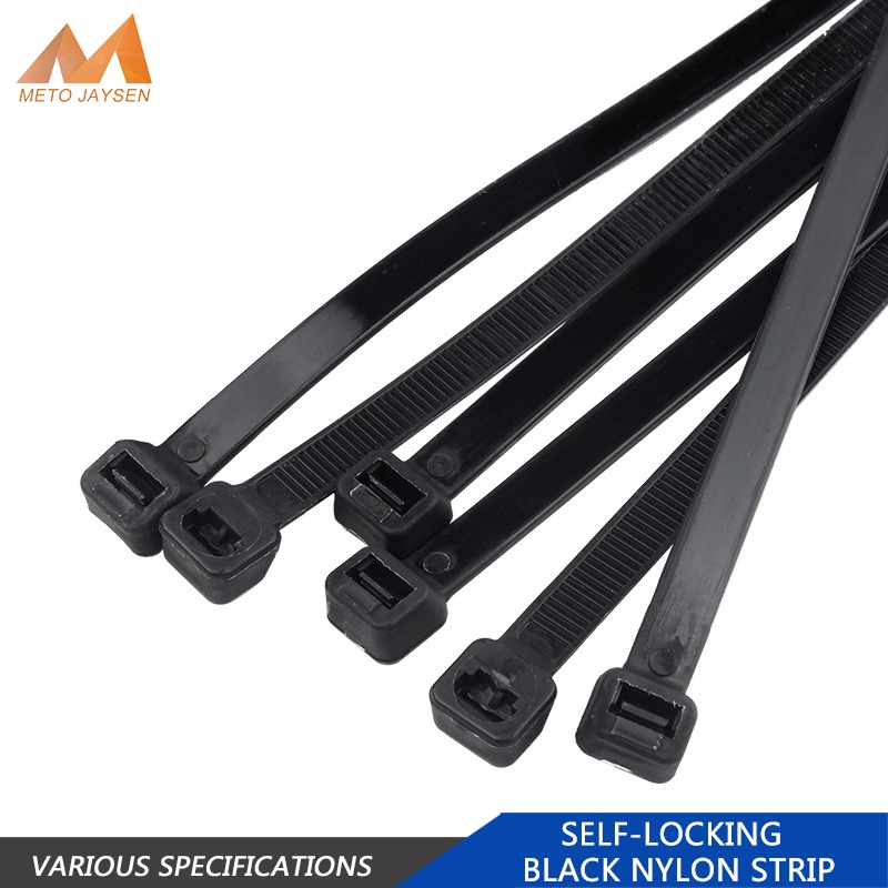 Nylon Cable Selflocking Plastic Wire Zip Ties Set Black Industrial
