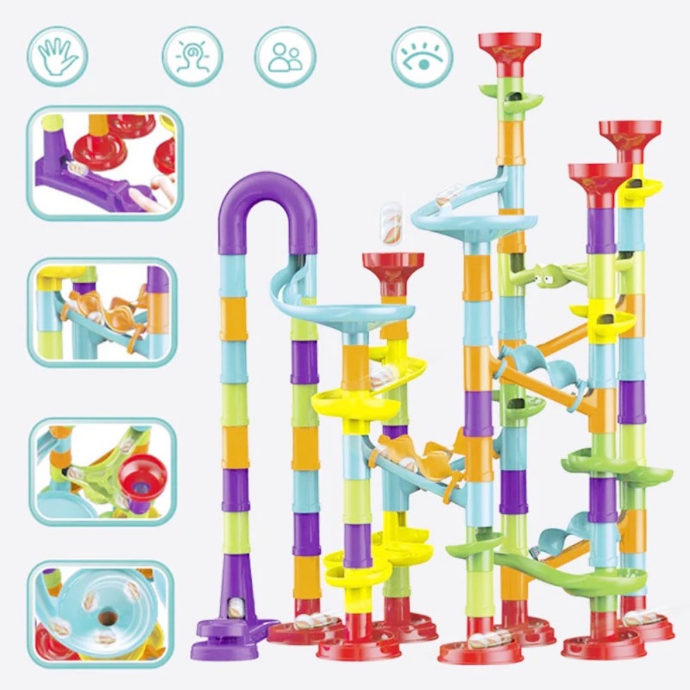 113 142 197PCS Marble Run Build Race Puzzle Ball Rolling Building 