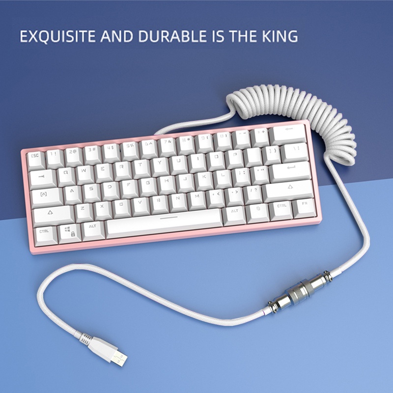 Custom Make Single Sleeved PET Mechanical Keyboard Coiled USB to Type C ...
