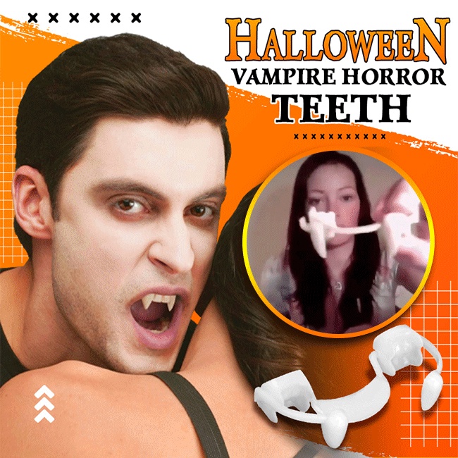 Retractable Vampire Teeth Halloween Masquerade Dracula Fake Teeth