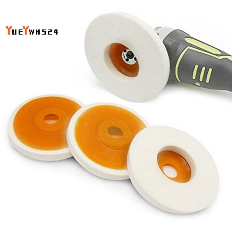 4 Pack 5 Inch Round Wool Felt Disc Wheel Pad For Angle Grinder, Buffing