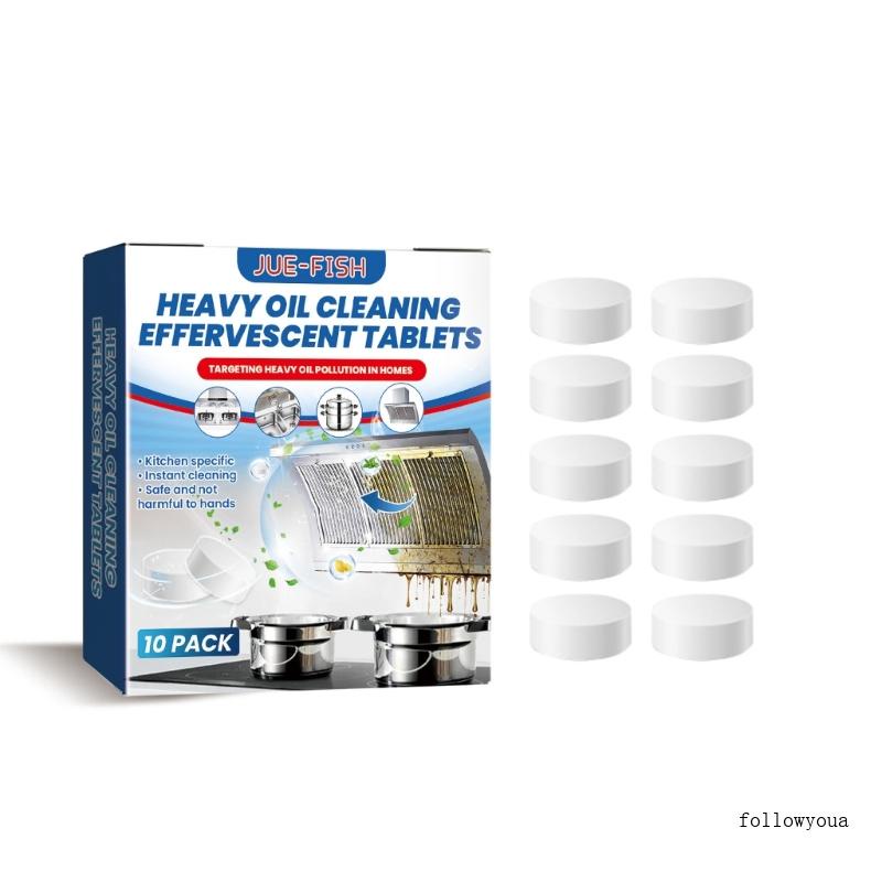 fol 10pcs Kitchen Heavy Oil Cleaning Agent Effervescent Tablets Grease