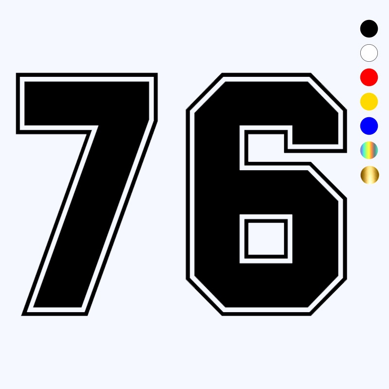 CK3228# multicolor Number 76 funny car sticker vinyl decal waterproof ...