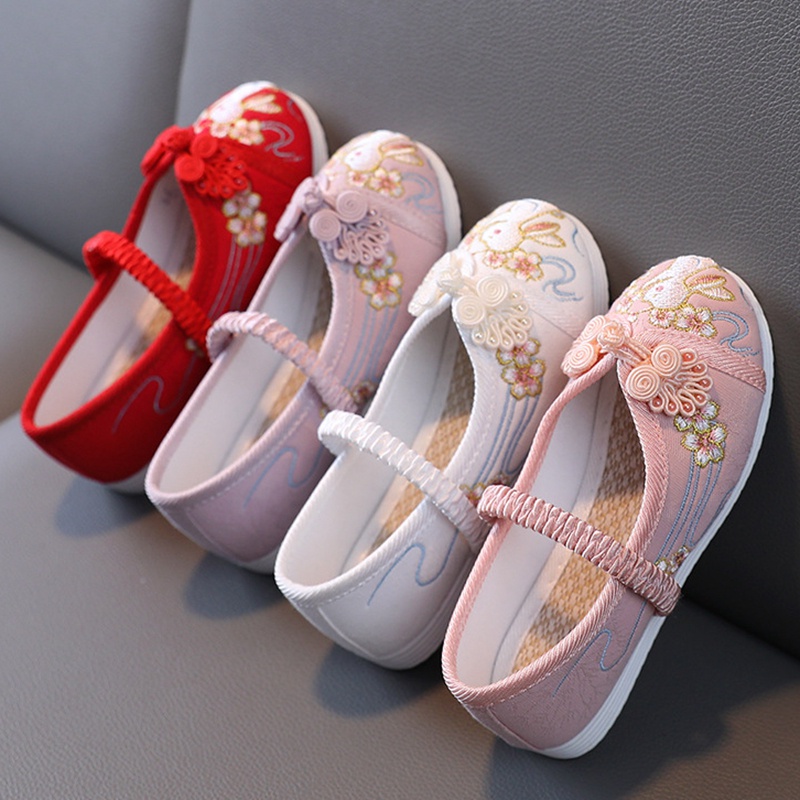Girls Cloth Shoes Cute Rabbit Red Hanfu Shoe for Kids 1 12 Years Girl Beijing Embroidered Shoes Chinese New Years Shopee Malaysia