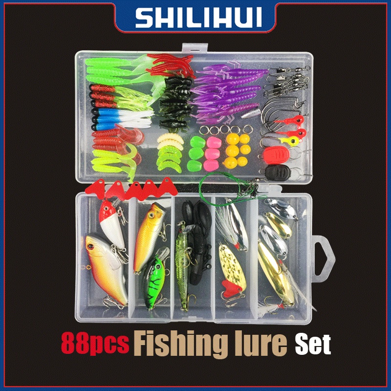 Lure Set 28106pcs Fishing Tackle Box Soft Plastic Lure Kit Jig Hook