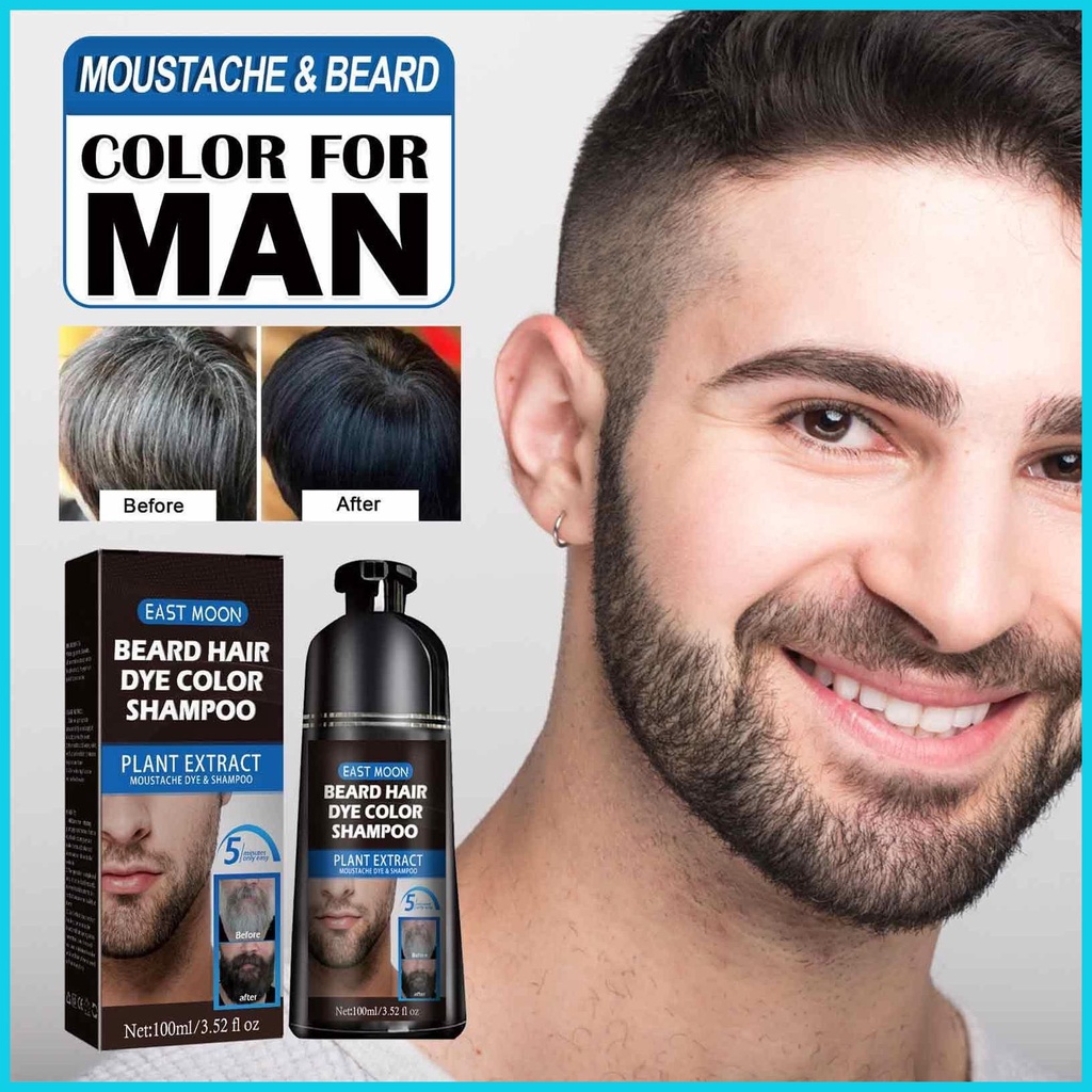 Beard Coloring For Men 100ml Natural Beard Dye Hair Darkening Shampoo Mustache And Beard Coloring 