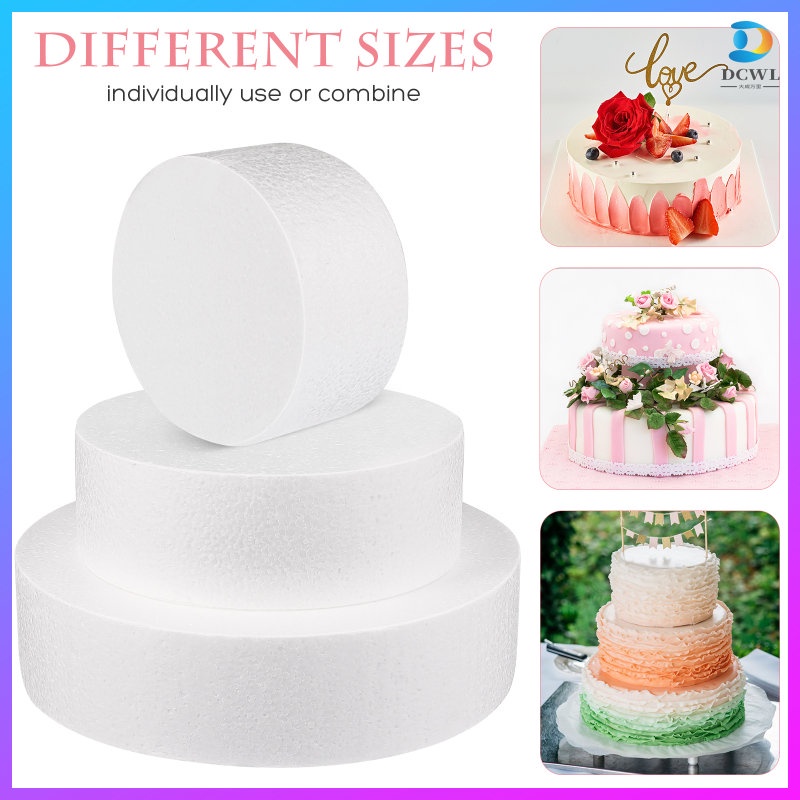 3 Pcs Foam Cakes Molds Round cake dummies for Wedding Cake Shop Window ...