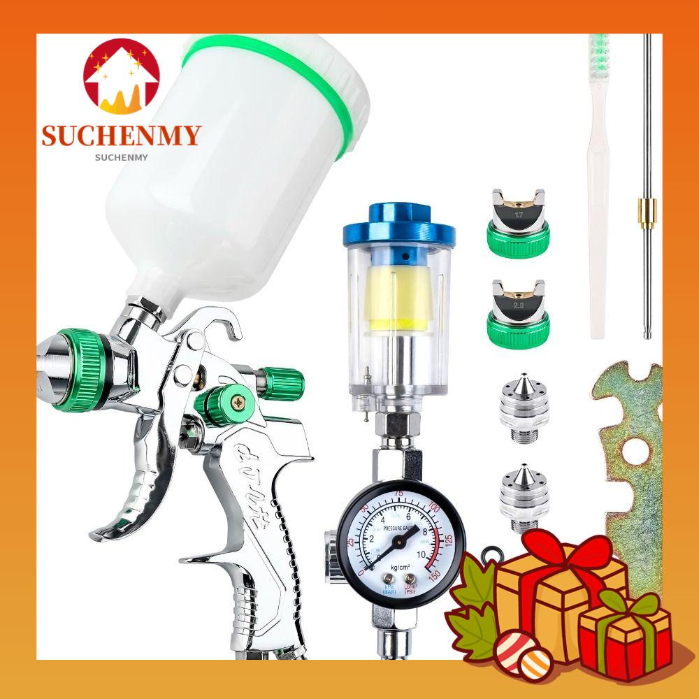 SUCHENMY Car Paint Spray Paint , DIY Green HVLP Green Spray Paint Set, Water Oil Separator and