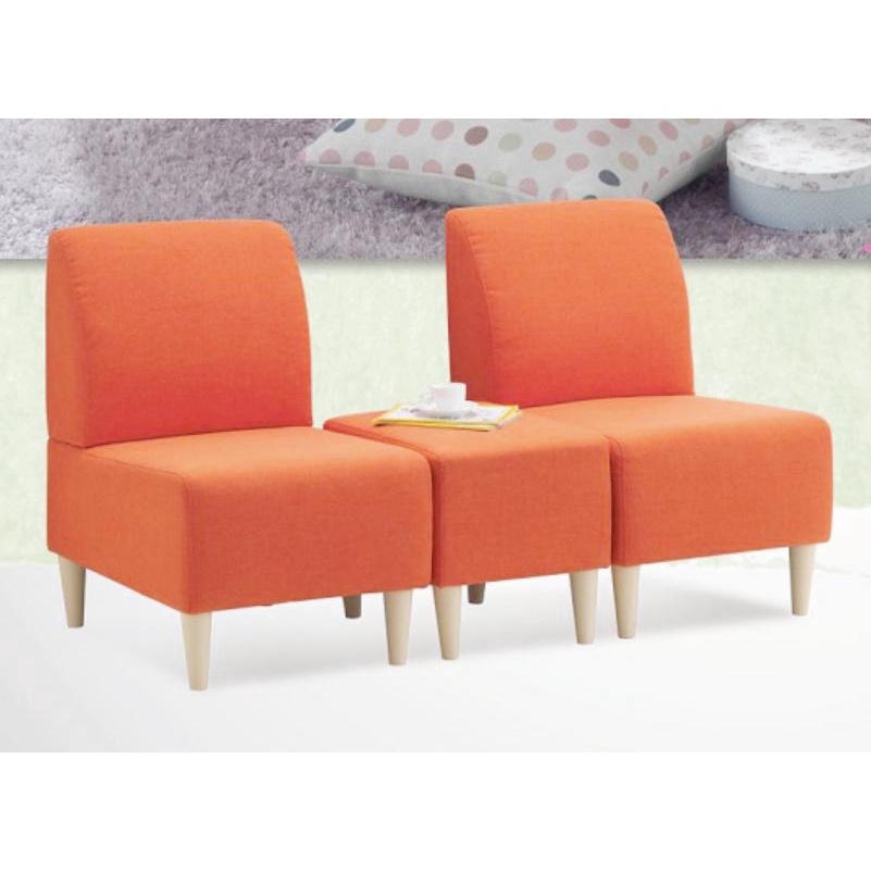 FOREVER European Style 1+1 Fabric Sofa + Free Stool (Orange) | Shopee