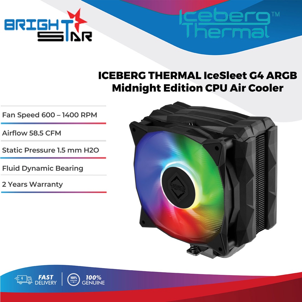 ICEBERG THERMAL Icesleet G4 ARGB MidNight Edition CPU Cooler Shopee