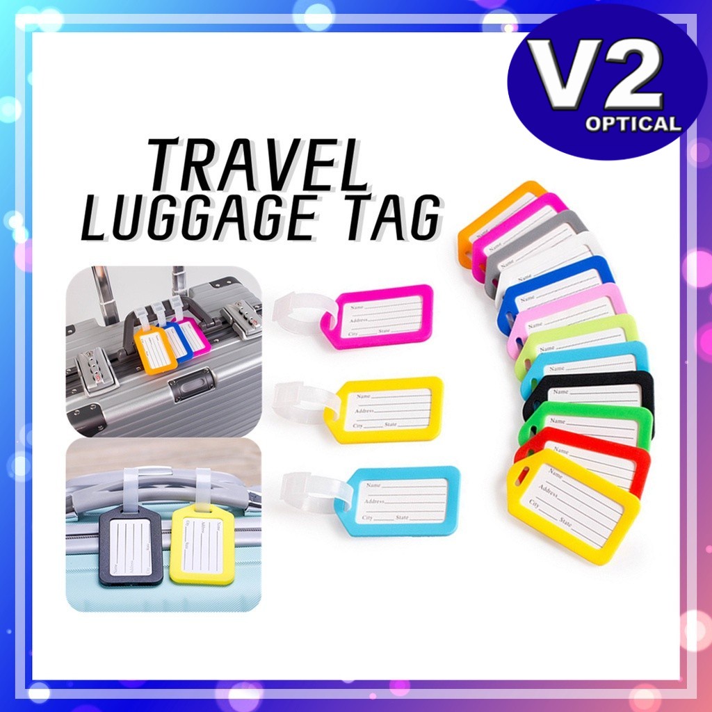 Travel Luggage Tag Waterproof Suitcase Accessories Plastic Name Address ...